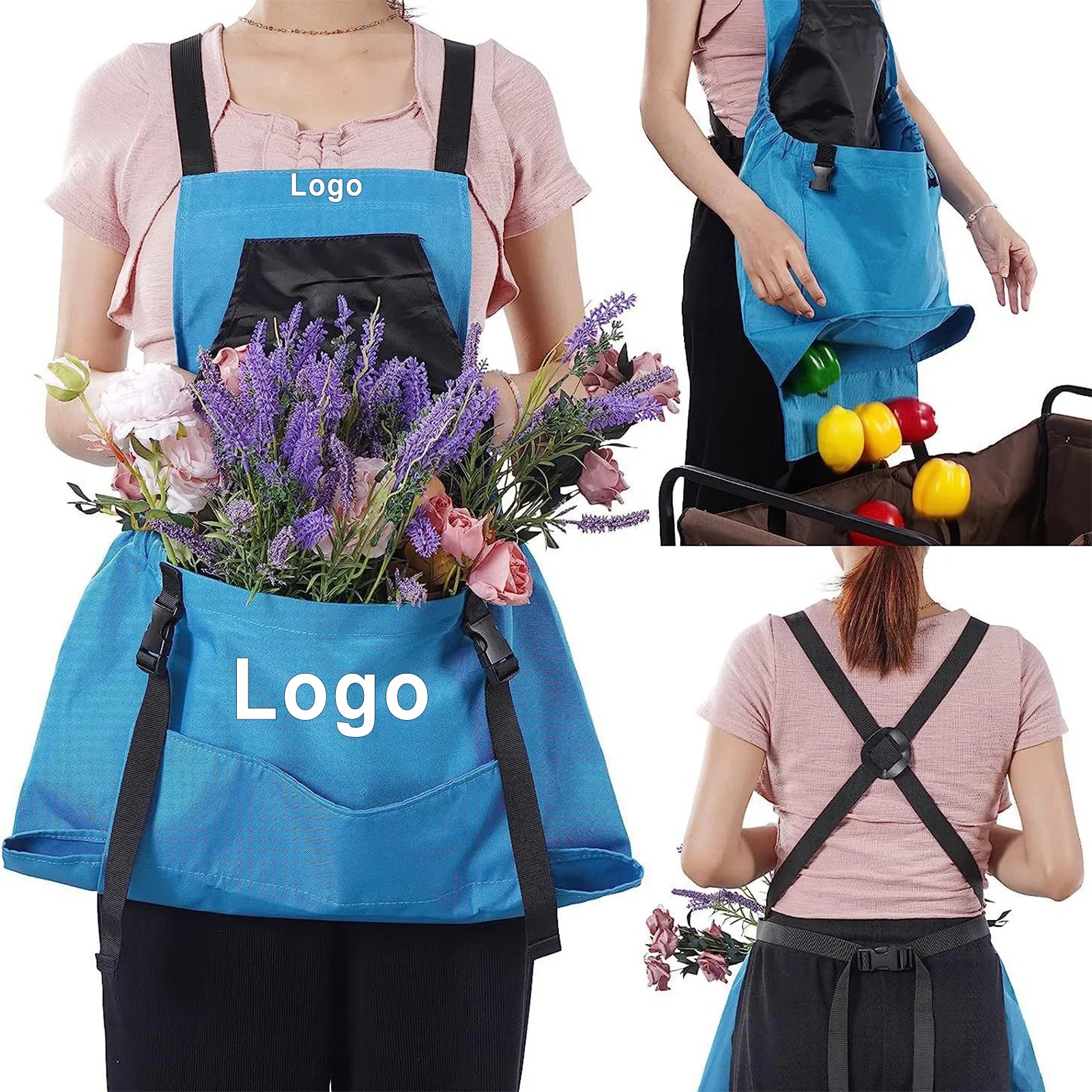 Canvas Gardening Apron with Harvest Pocket 3