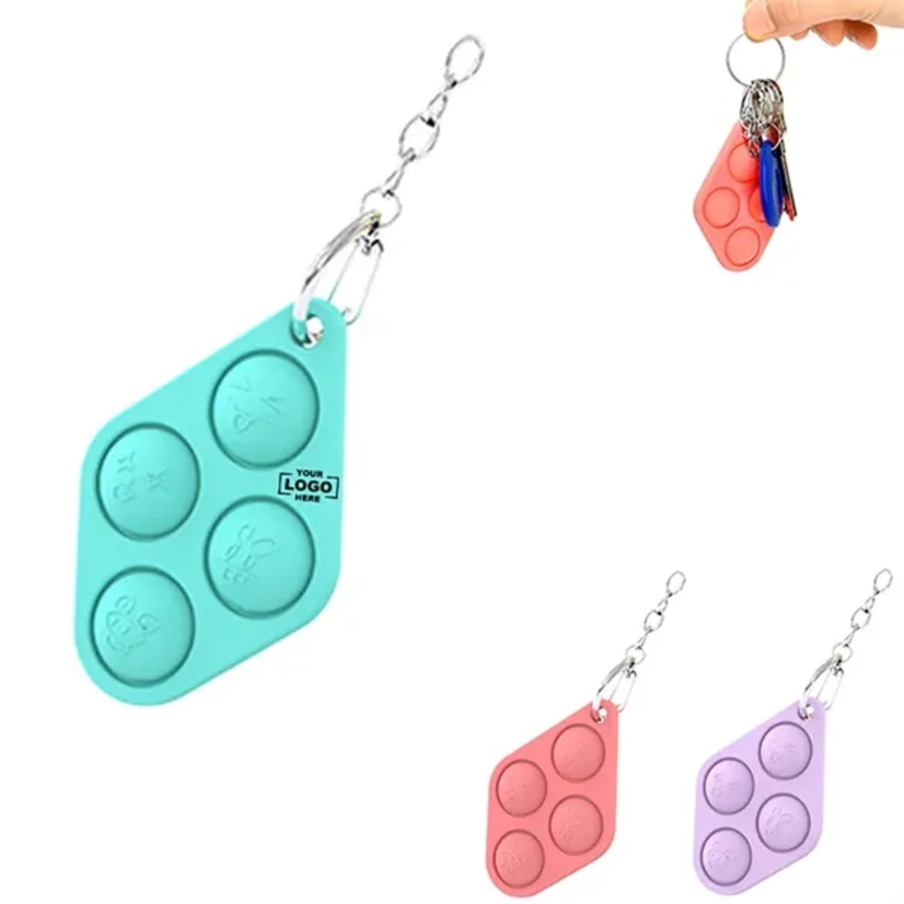 Silicone Stress Anxiety Relief Pop Toys With Keychain 2