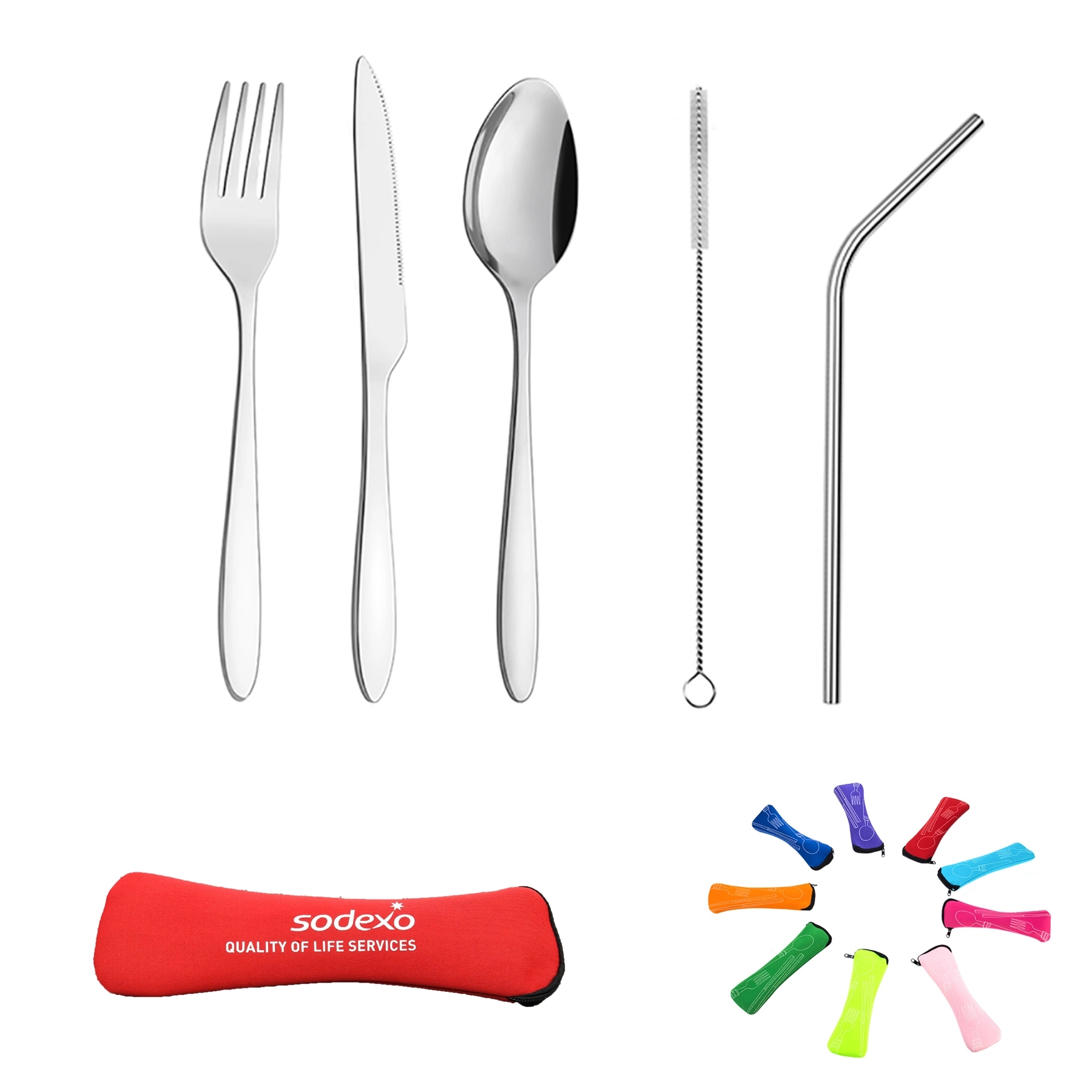 5 Pieces Silverware Flatware Cutlery Set 2