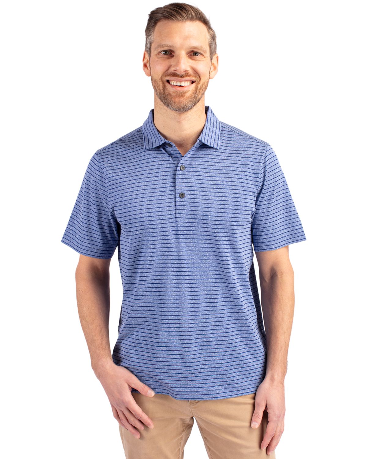 Cutter & Buck Forge Recycled Heather Stripe Four-Way Stretch Mens Big & Tall Polo Big & Tall 15