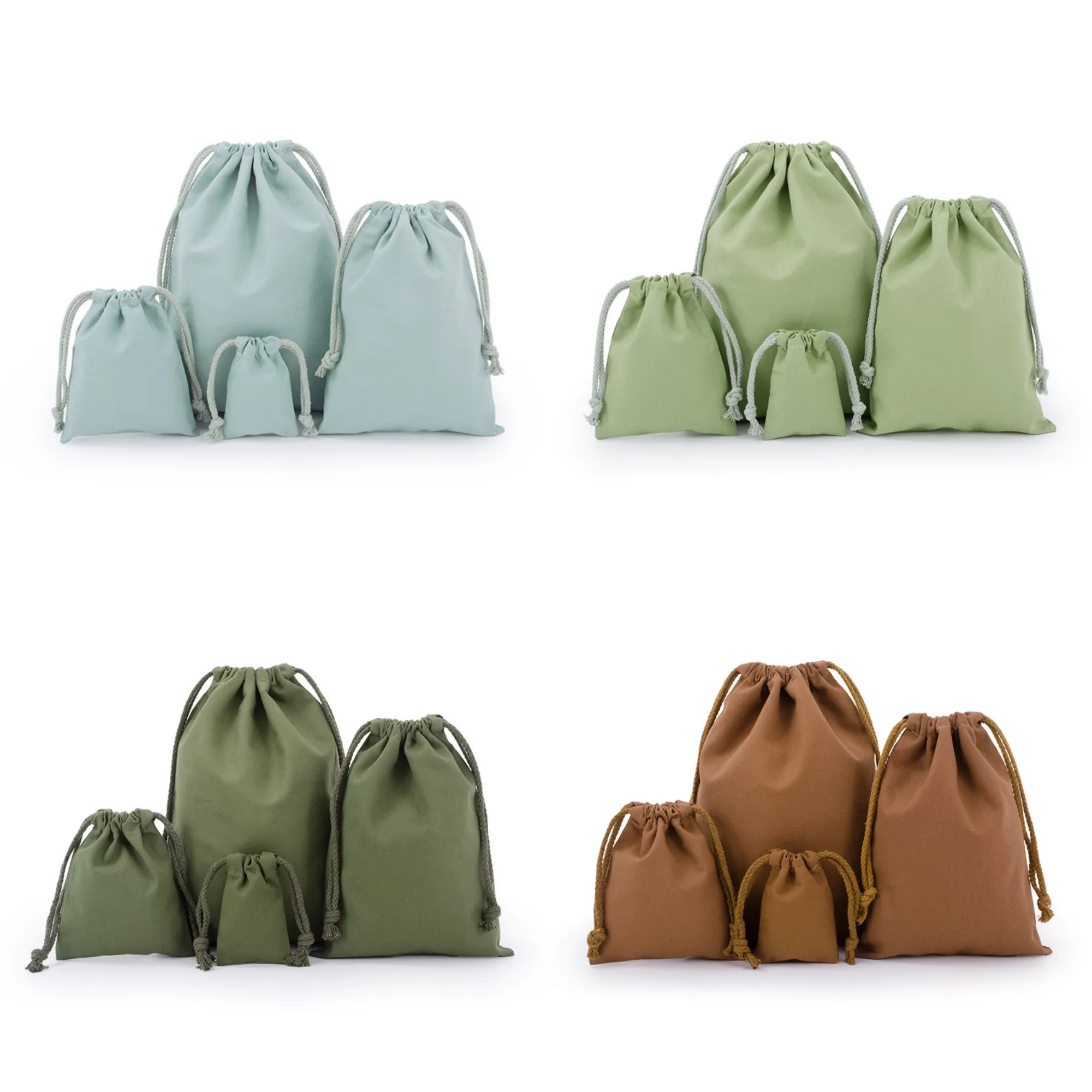 9.8"x7.1" Drawstring Cotton Muslin Gift Bag Full Color 4