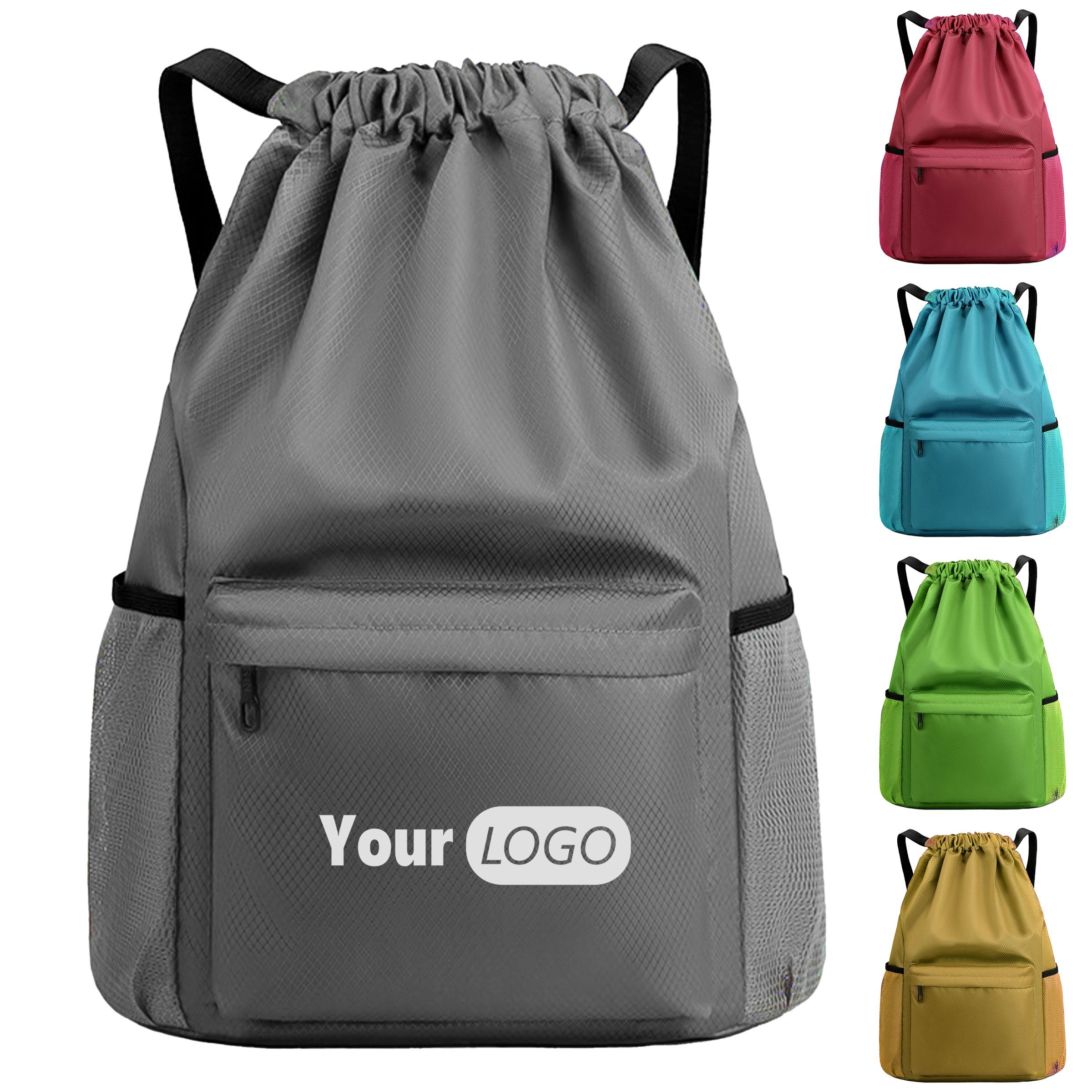 Polyester Large Capacity Custom Drawstring Bag 2