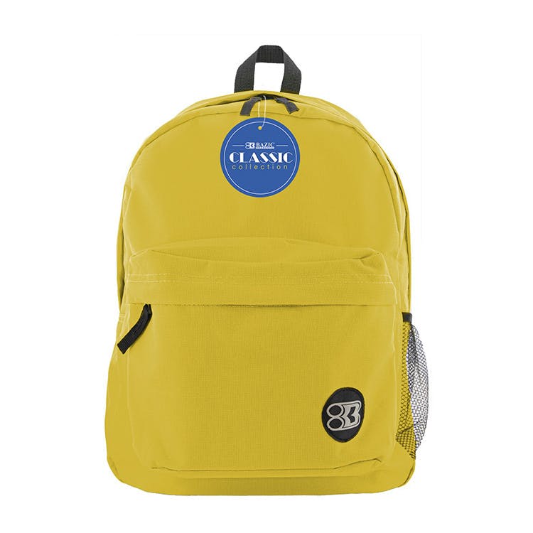 17" Classic Backpacks - Yellow Mesh Pocket 2