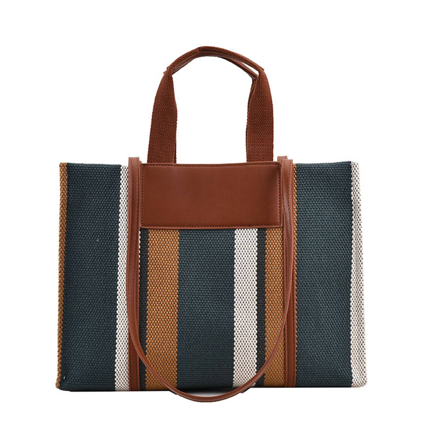Canvas Tote Bag Trendy Clash Color Stripe, custom tote bag with logo imprint 3