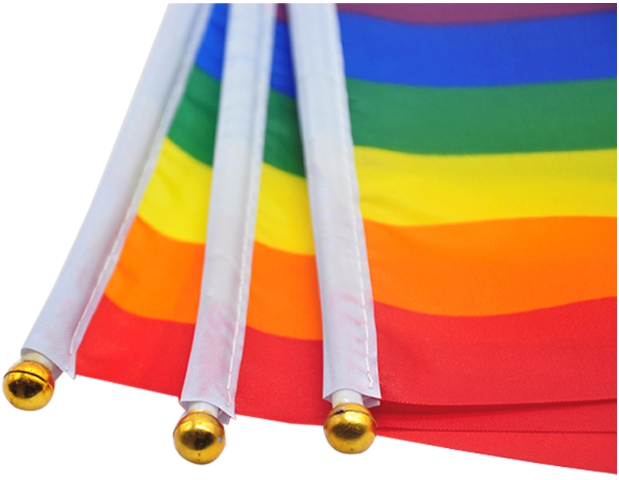 Rainbow Flags with Flagpoles 2