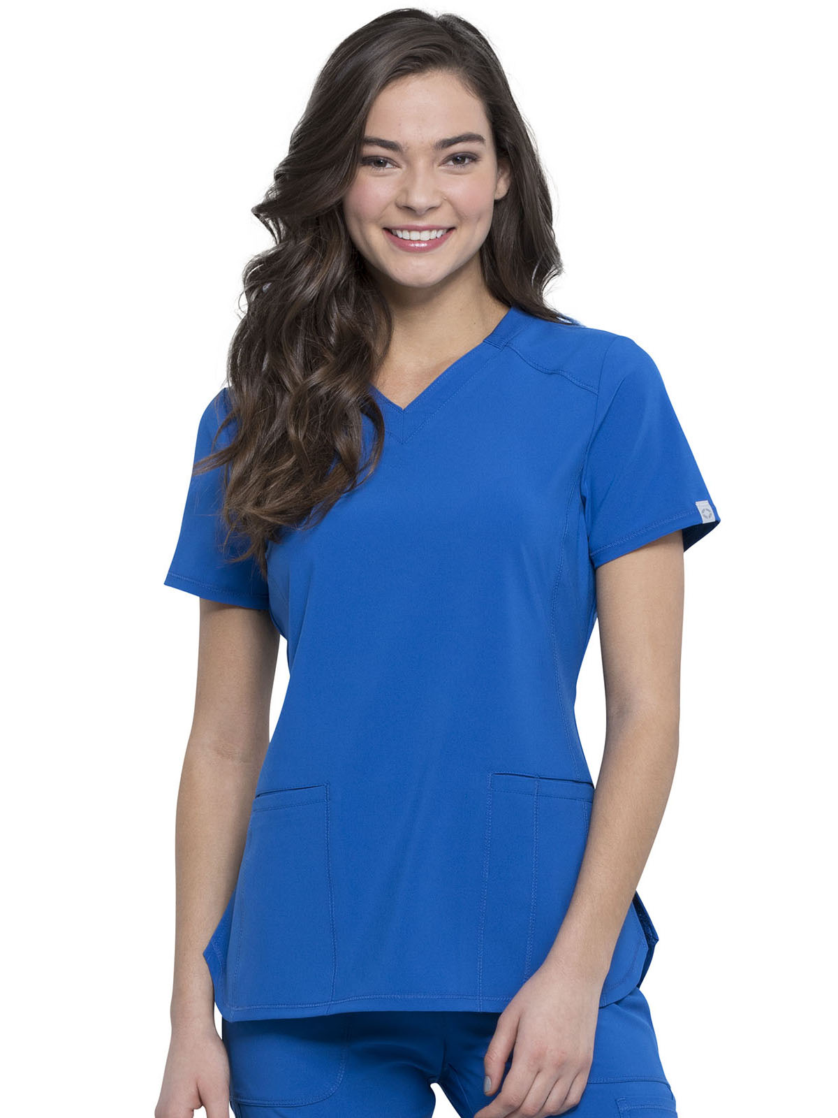 Infinity - Women's 2 Pocket Princess Seams V-Neck Top 2
