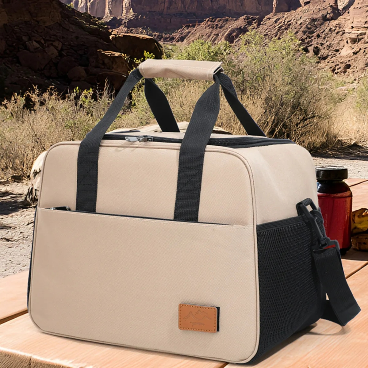Insulated Picnic Lunch Cooler Tote Bag with Shoulder Strap 8