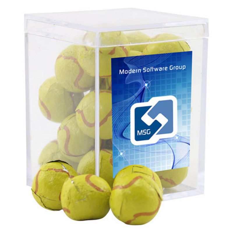 Acrylic Box with Chocolate Tennis Balls 1
