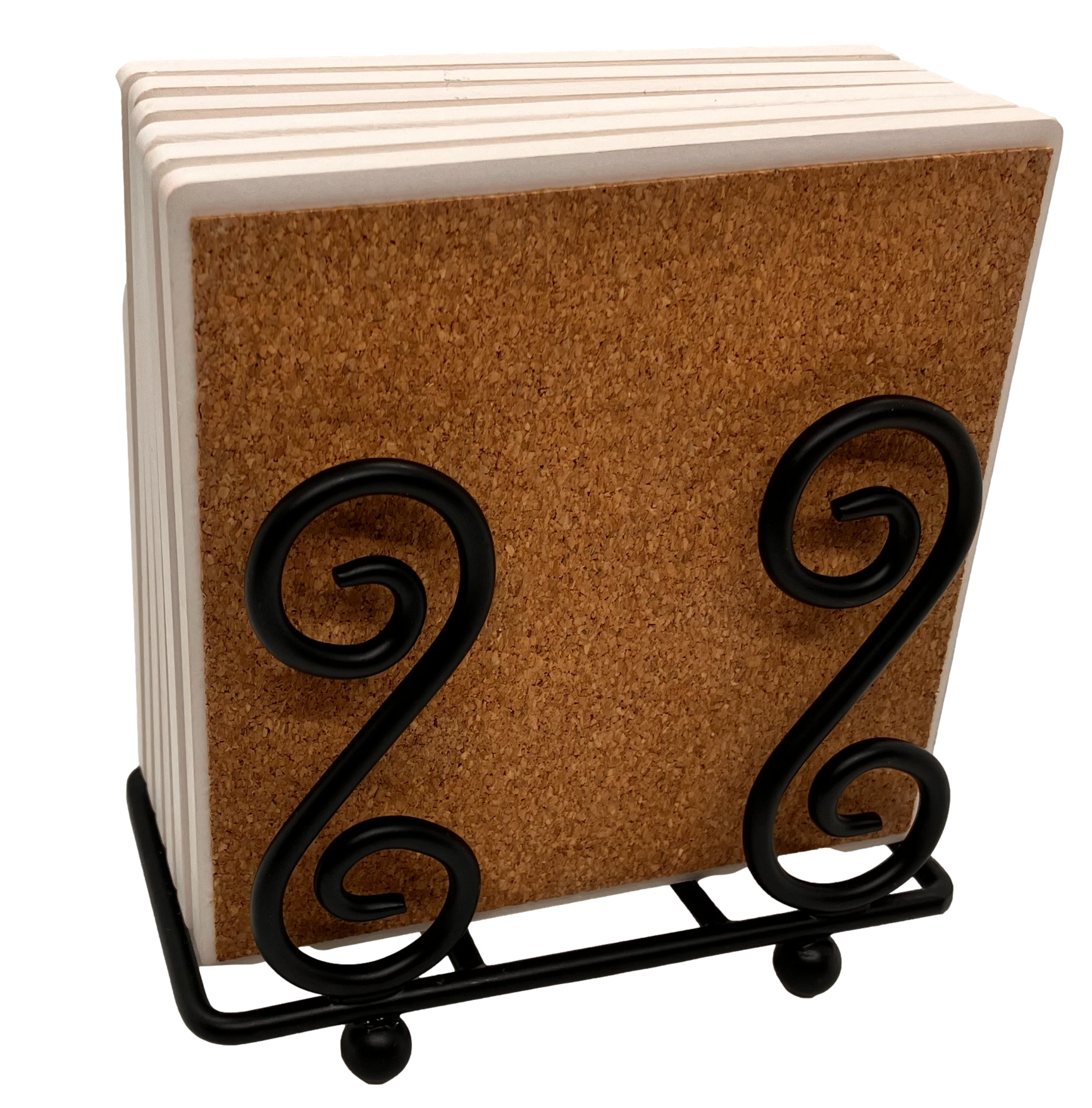 Upright Scroll Metal Coaster Holder 4