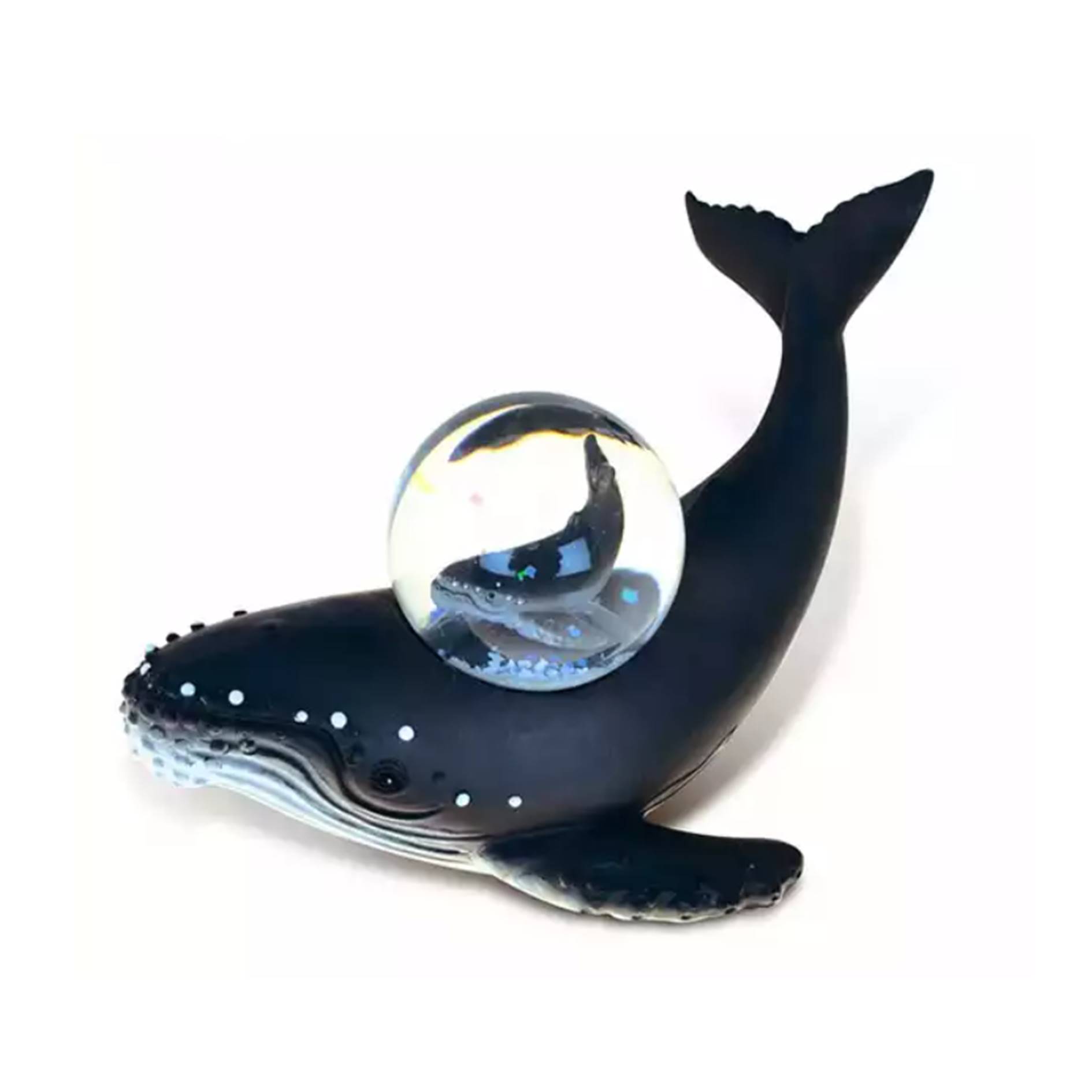 Custom Whale Snow Globe Ornament 3