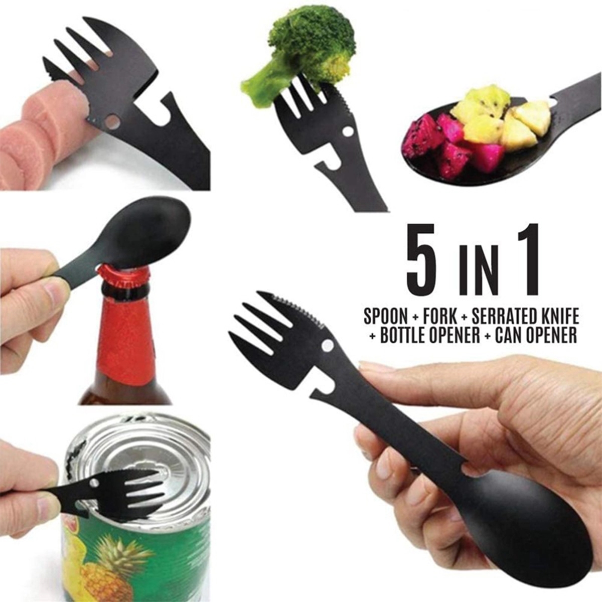 Multifunctional Camping Cookware Spoon Fork Bottle Opener 1