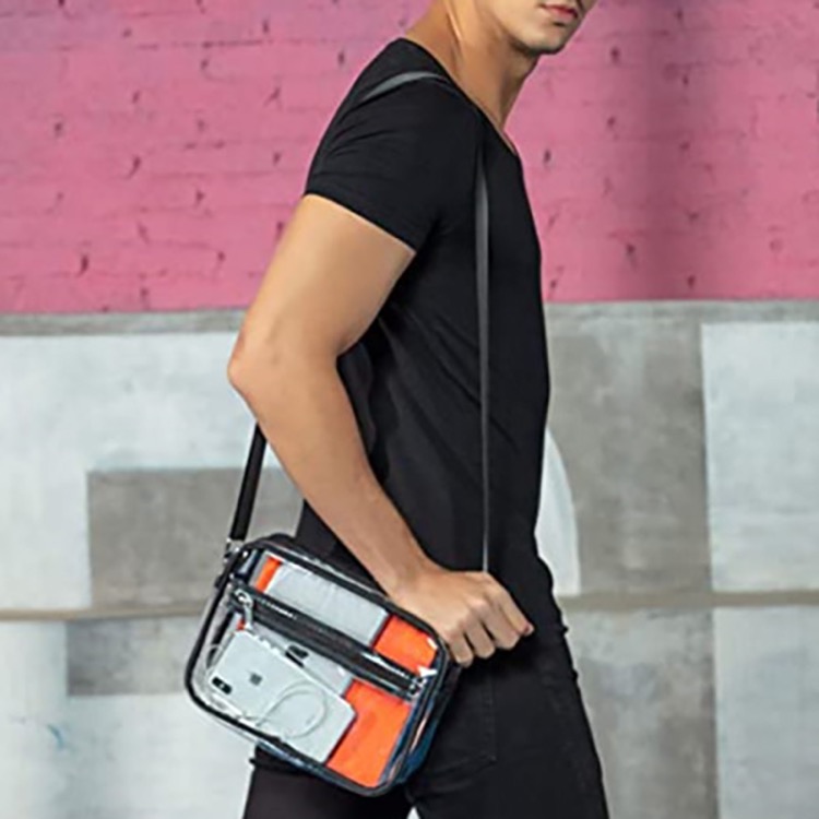 Clear PVC Crossbody Messenger Shoulder Bag w/Adjustable Strap 9