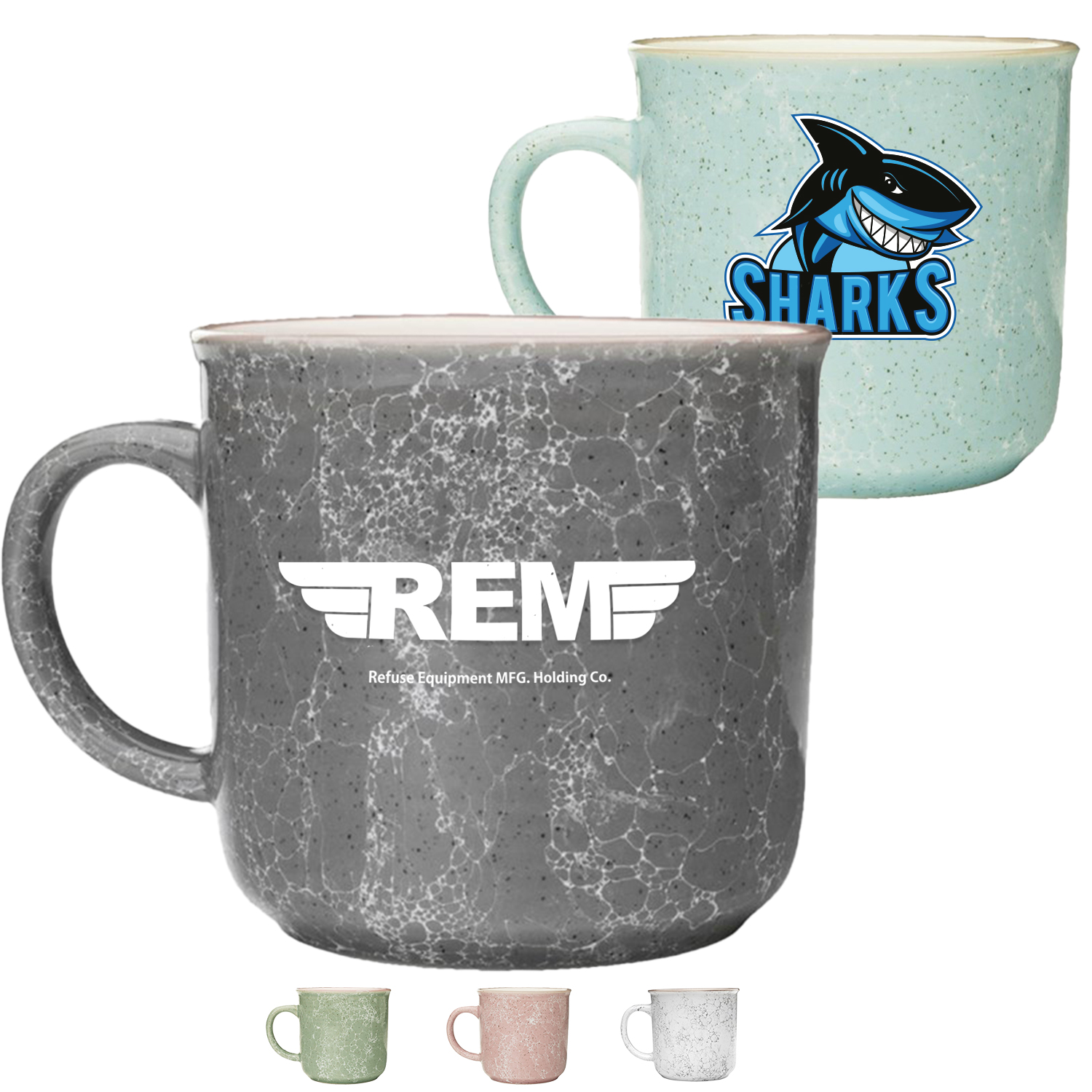 13 oz Marble finish Ceramic Campfire Coffee Mug w/ Flared top 2