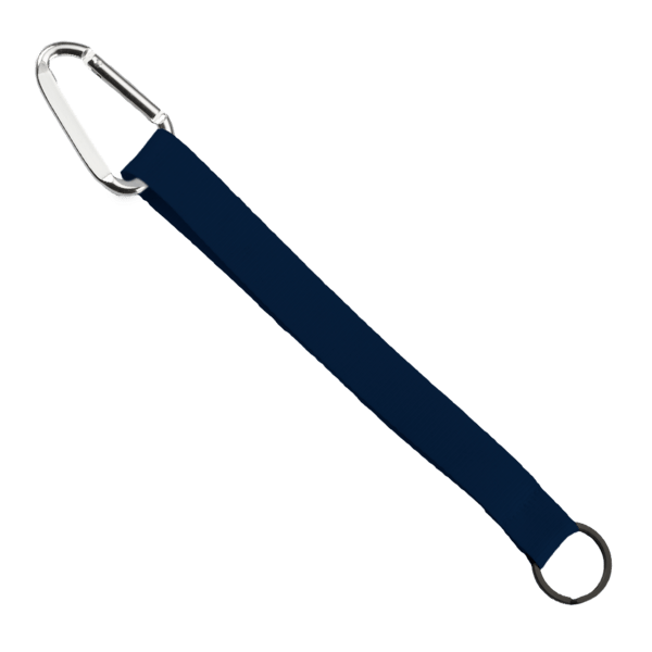 3/4" Sewn Polyester Keychain with Metal Split-Ring and Carabiner 22