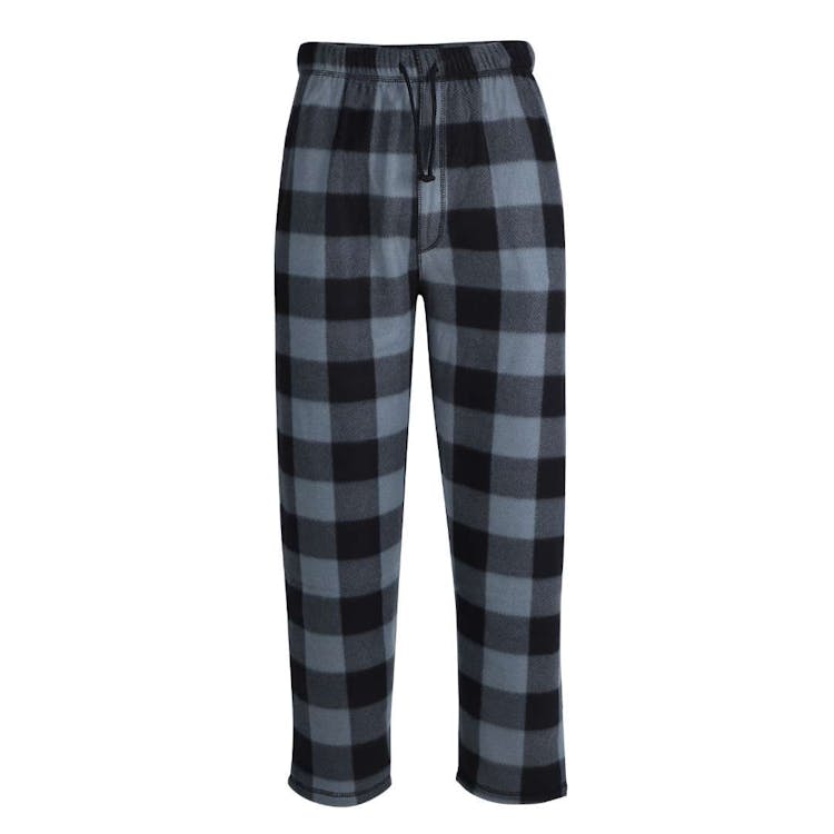 Men's Polar Fleece Pajama Pants - Size S-2XL Gray/Black 2
