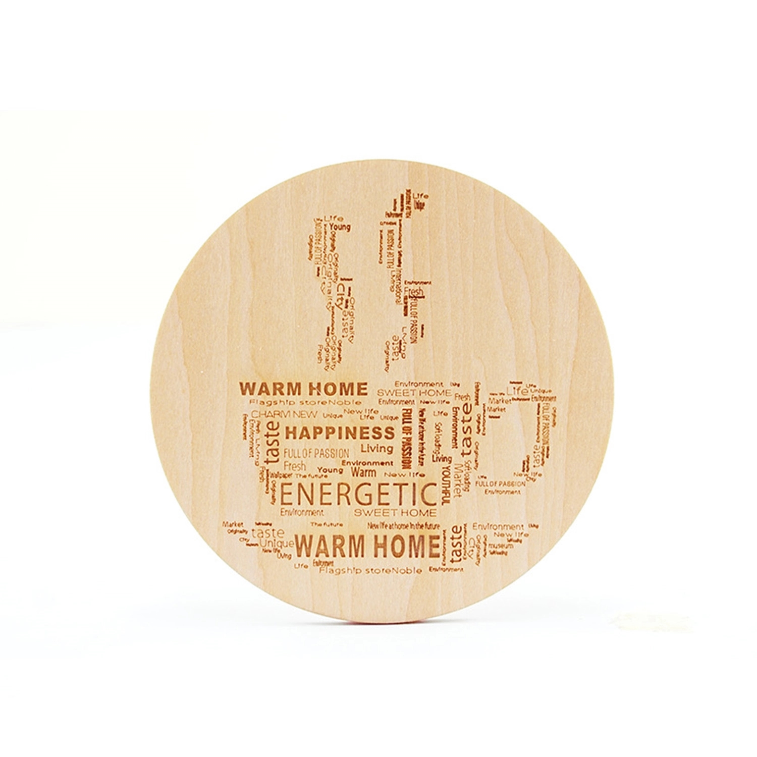 3.5" - Laser Engraved Solid Hardwood Ornaments-Round Shape 3