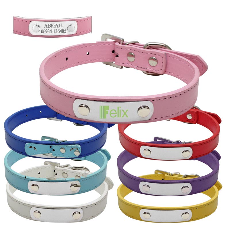 Leather Dog Cat Collar With Soft Padded 3