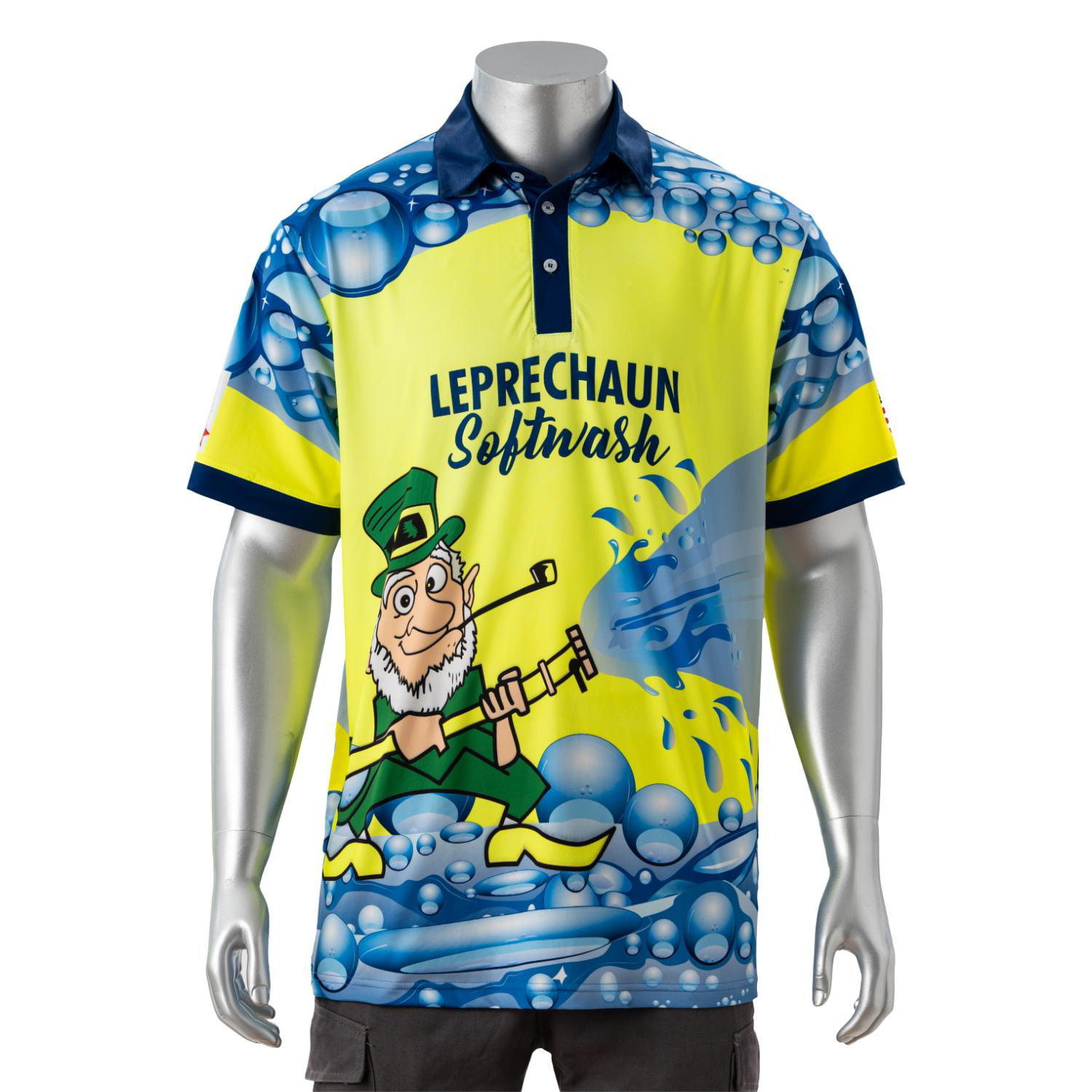 75D Milk Silk Fluorescent Digital Print Men's Polo - 5.3 oz 10