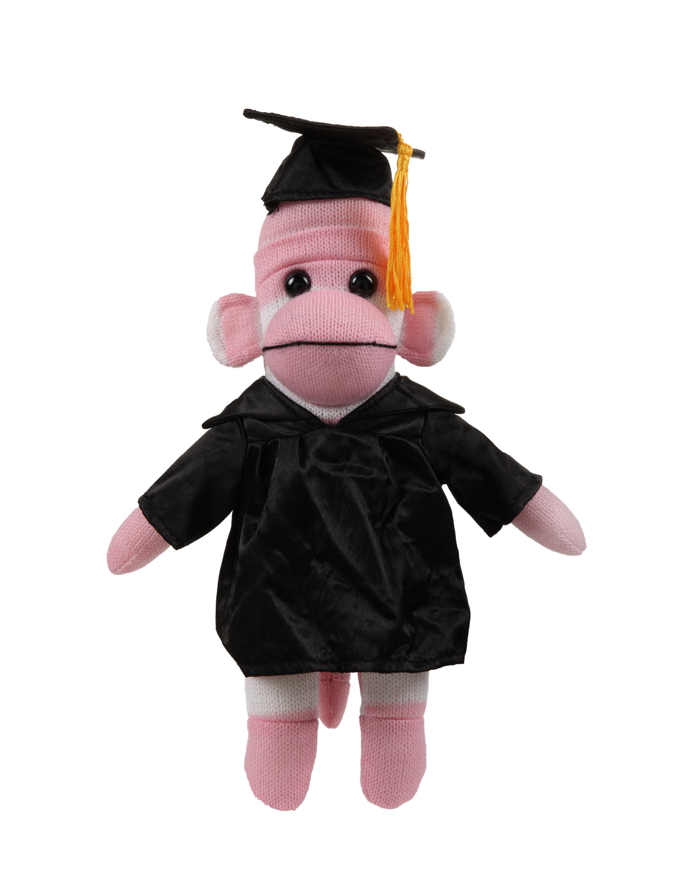 Pink Sock Monkey (Plush) in Graduation Cap & Gown