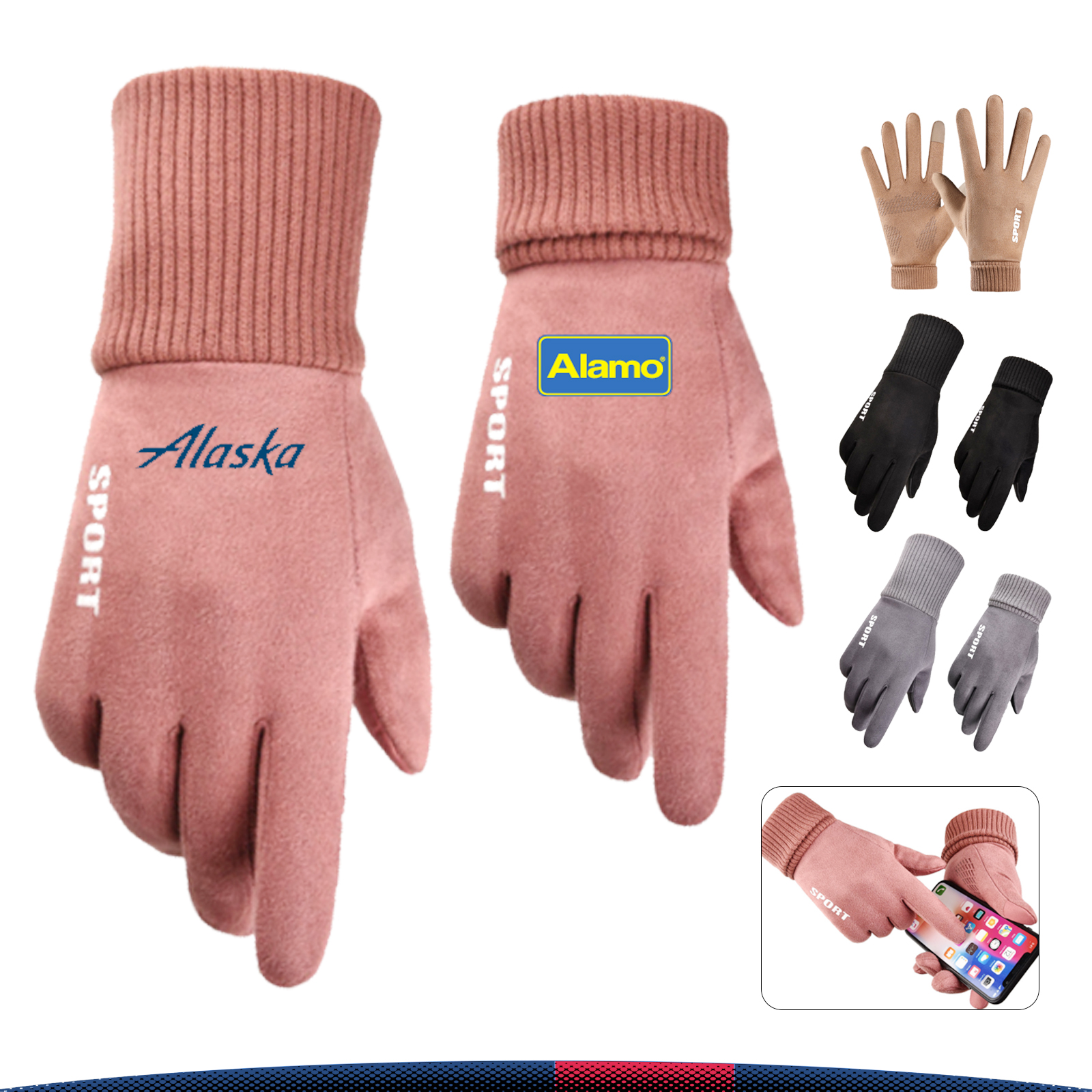 Suede Leather Winter Gloves 5