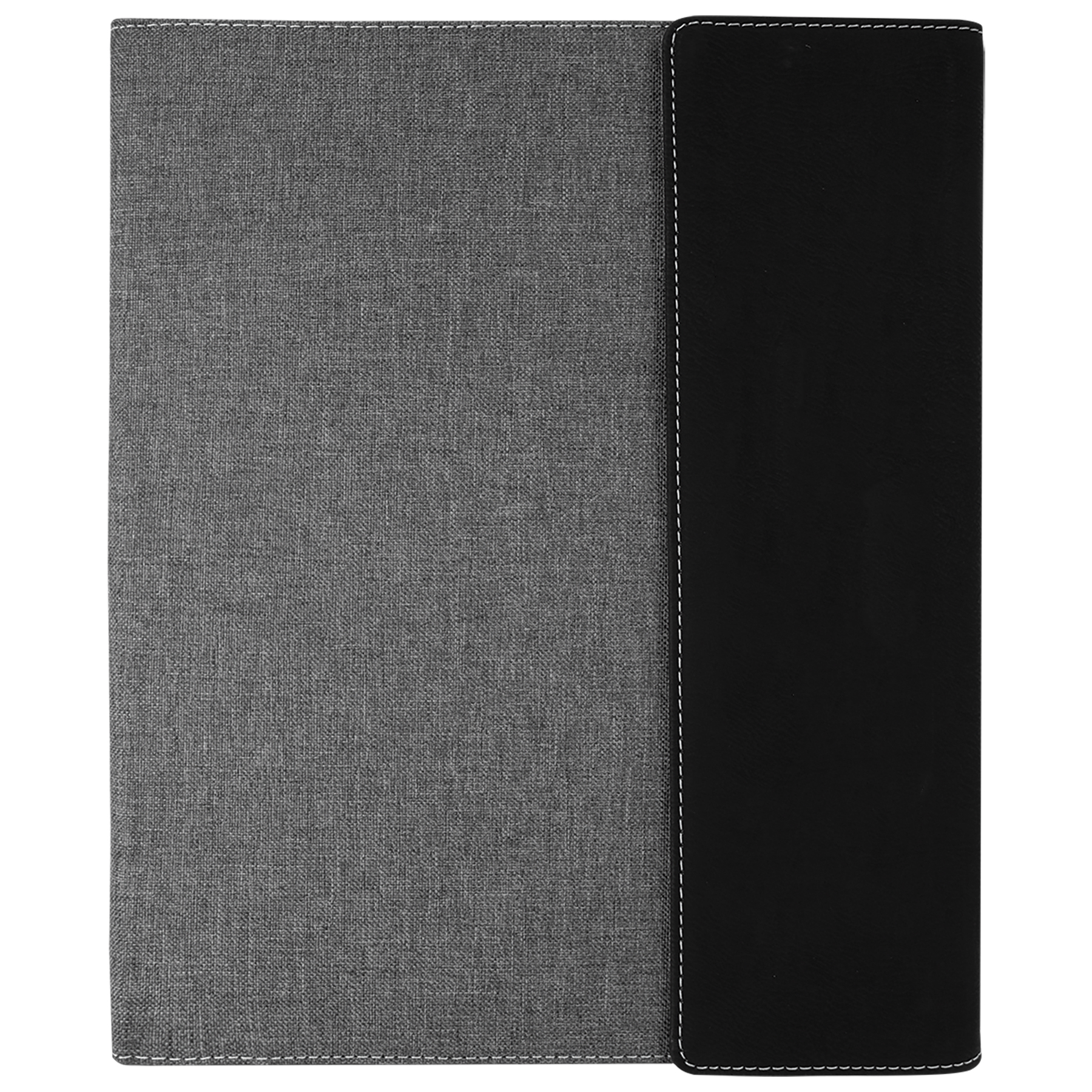9" x 12" Black/Silver Leatherette & Gray Canvas Portfolio 1