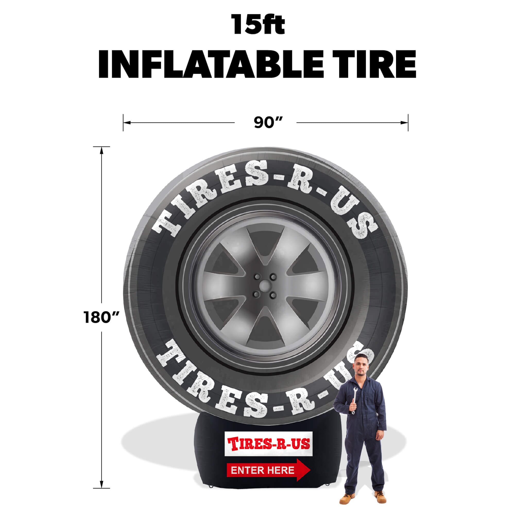 15ft Custom Giant Inflatable Tire 5