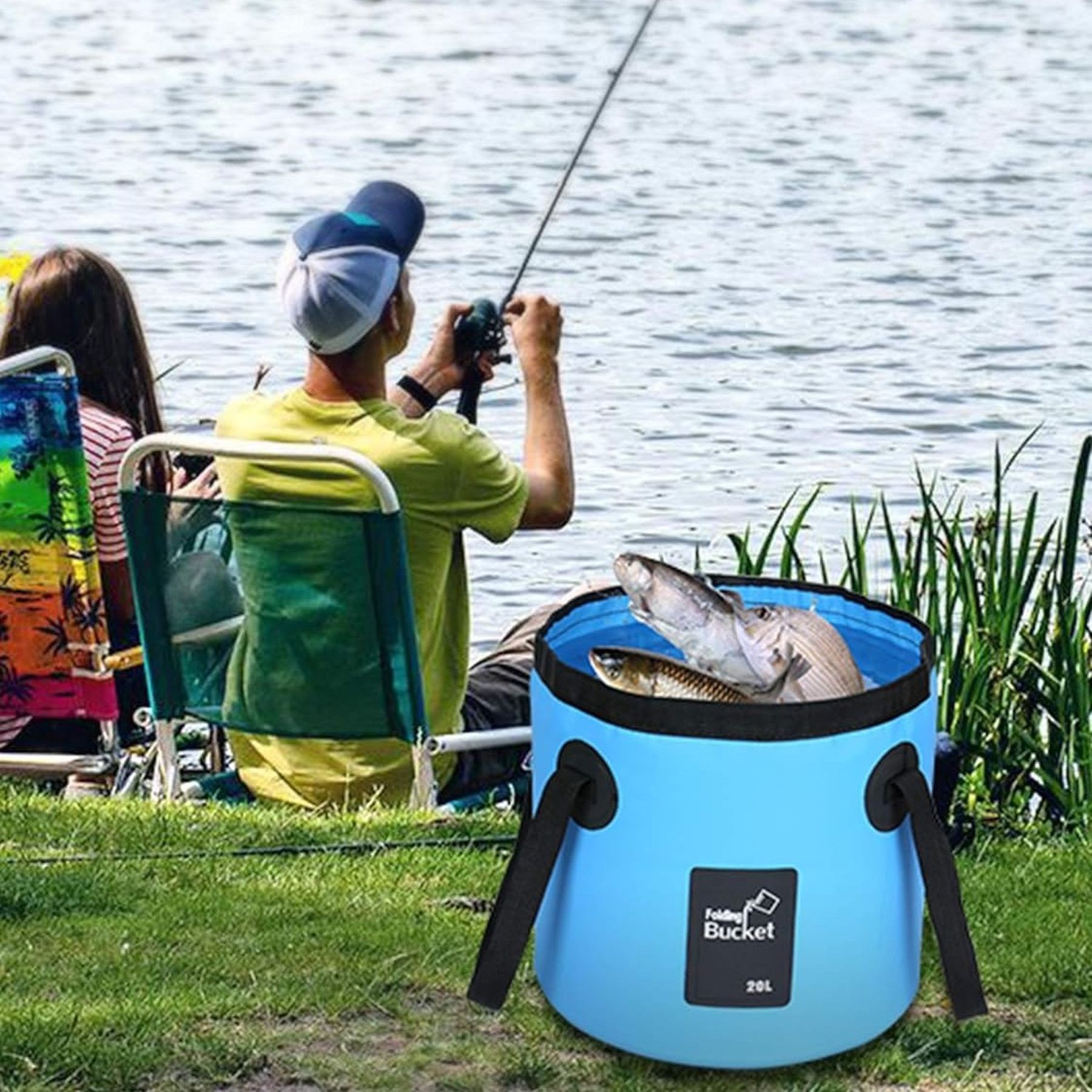 5 Gallon Collapsible Bucket With Handle Water Container 14