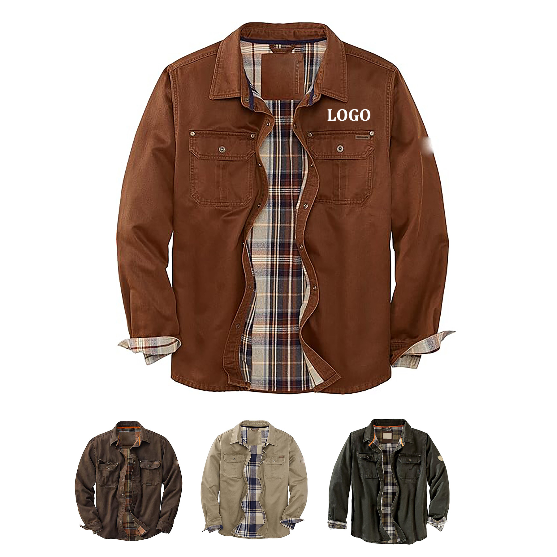 Men's Plaid Lined Jacket 7