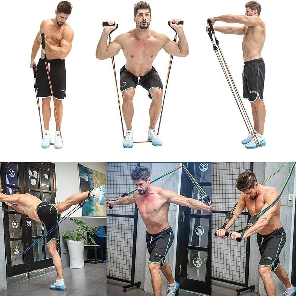 11pcs Resistance Bands Set Portable Gym Accessories Perfect 7