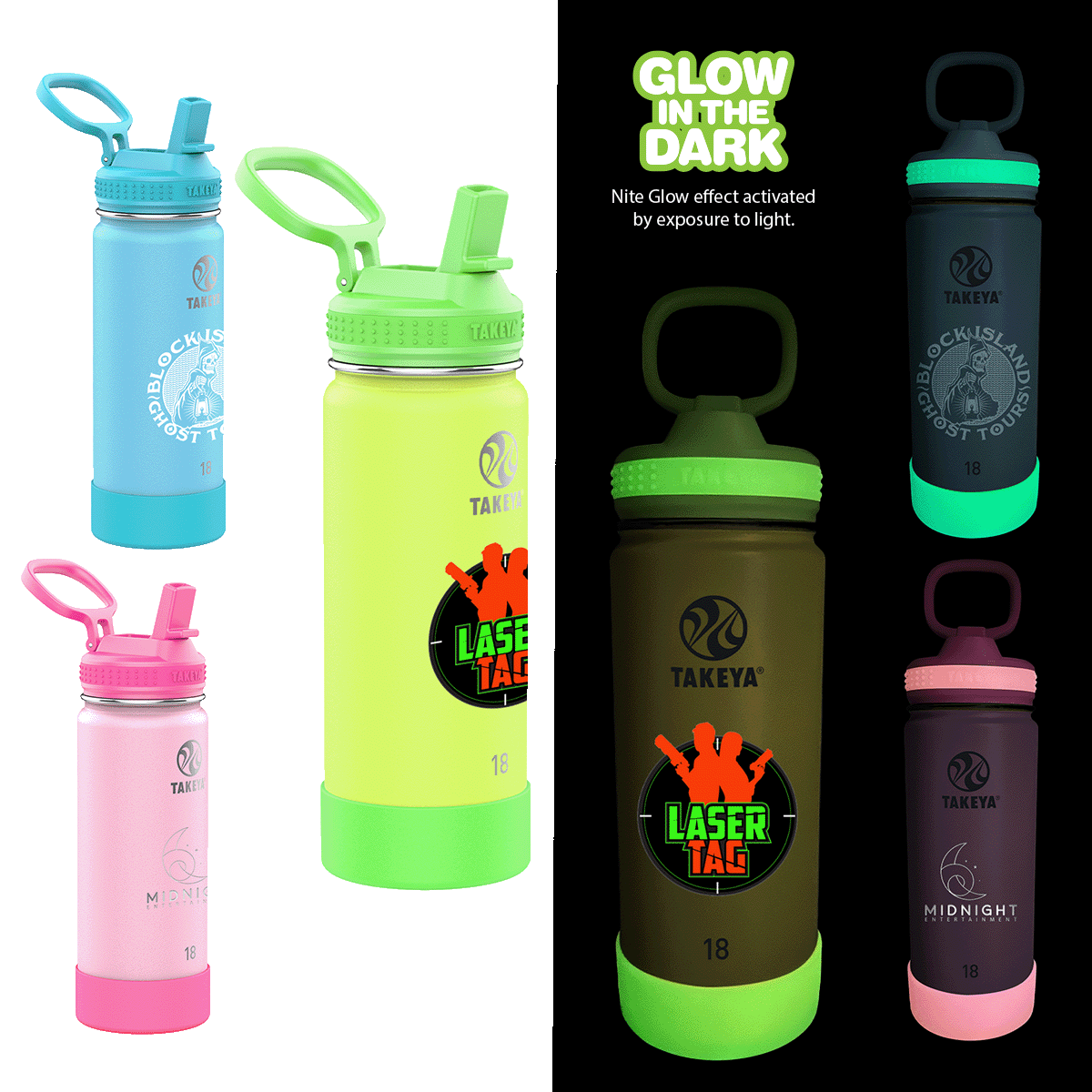 Takeya® 18 oz. Actives Glow in the Dark Bottle 8