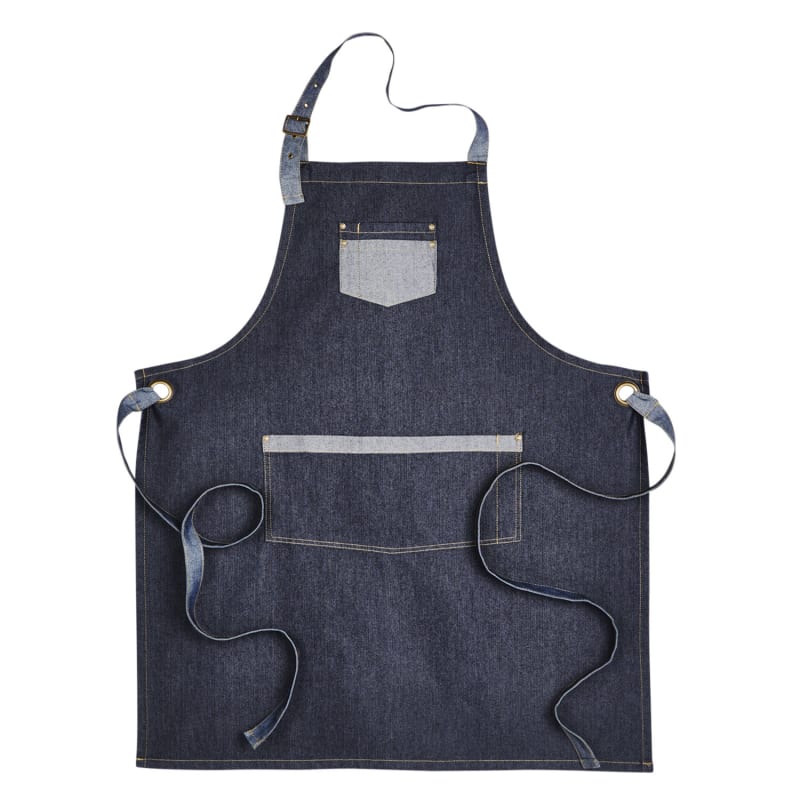 Artisan Collection By Reprime Unisex Domain Contrast Denim Bib Apron 6
