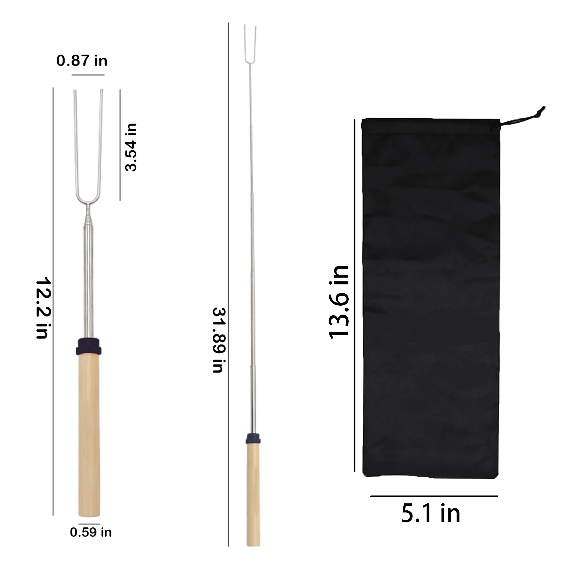 MOQ 50 Telescopic BBQ Skewers Set of 8 2
