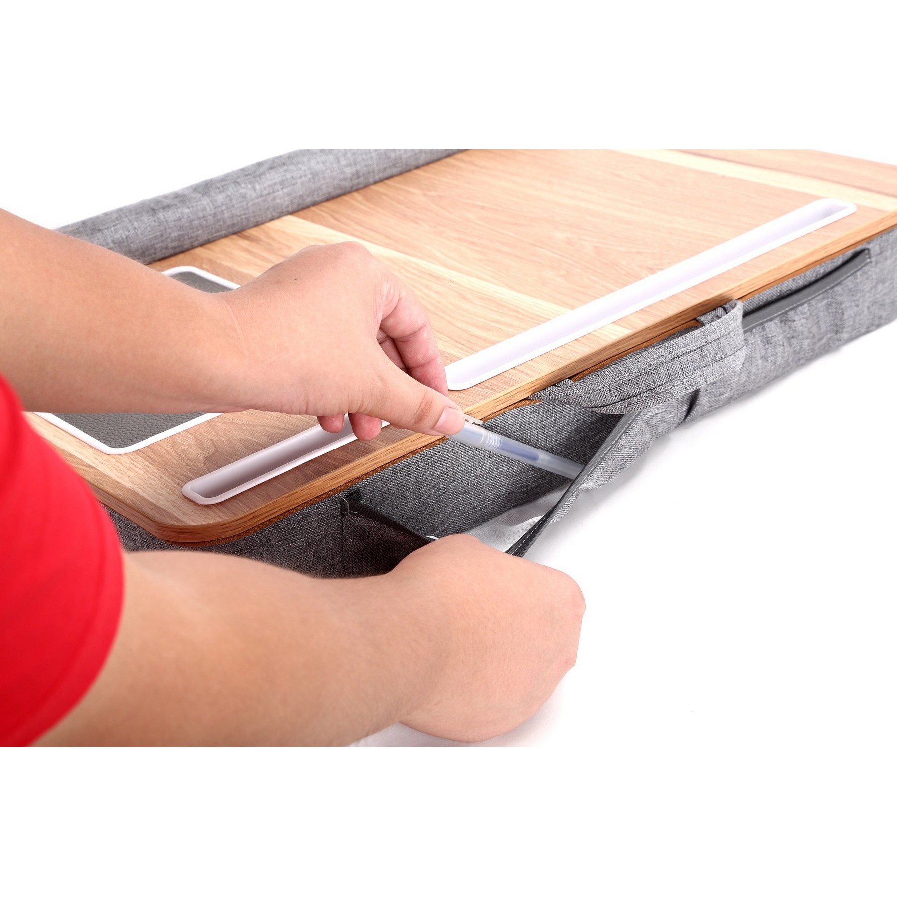 Portable Wooden Laptop Lap Desk With Handle 3