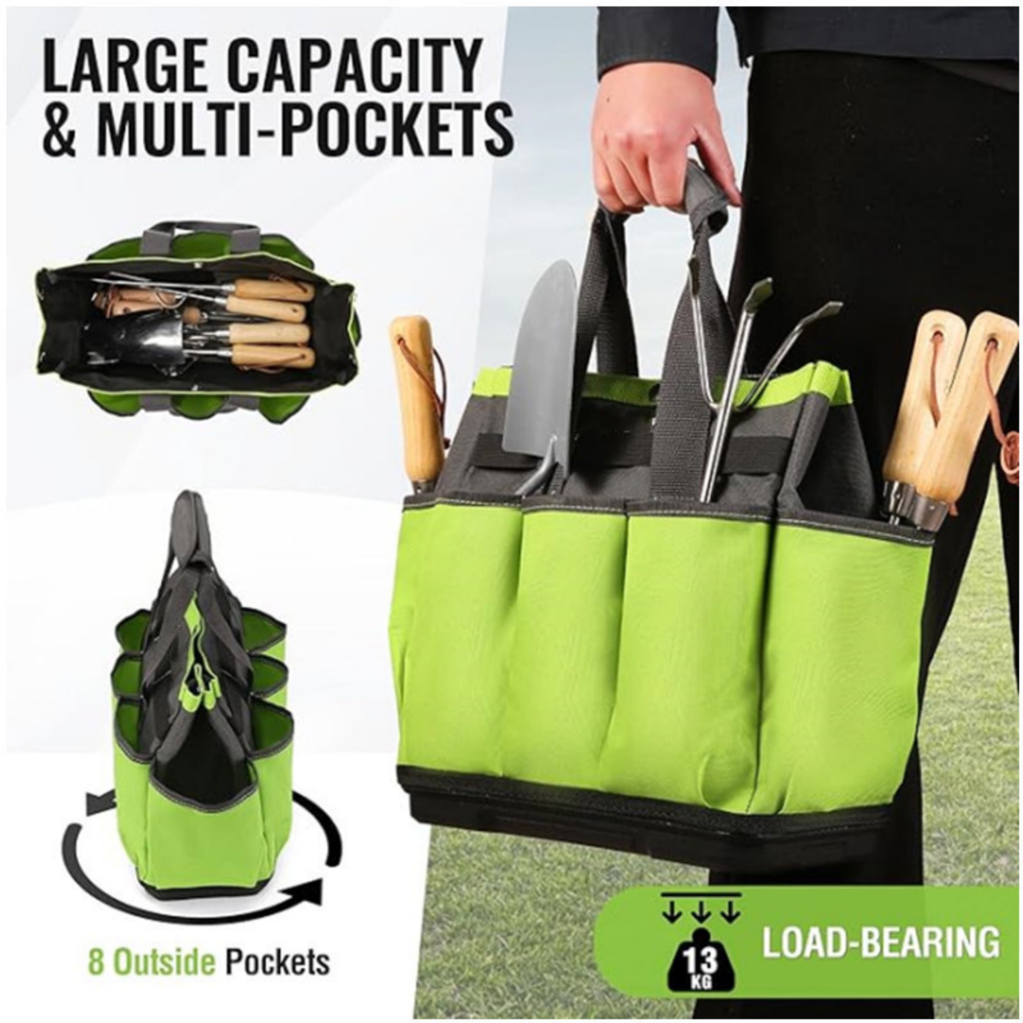 Garden Tool Bag With Waterproof Plastic Base 1