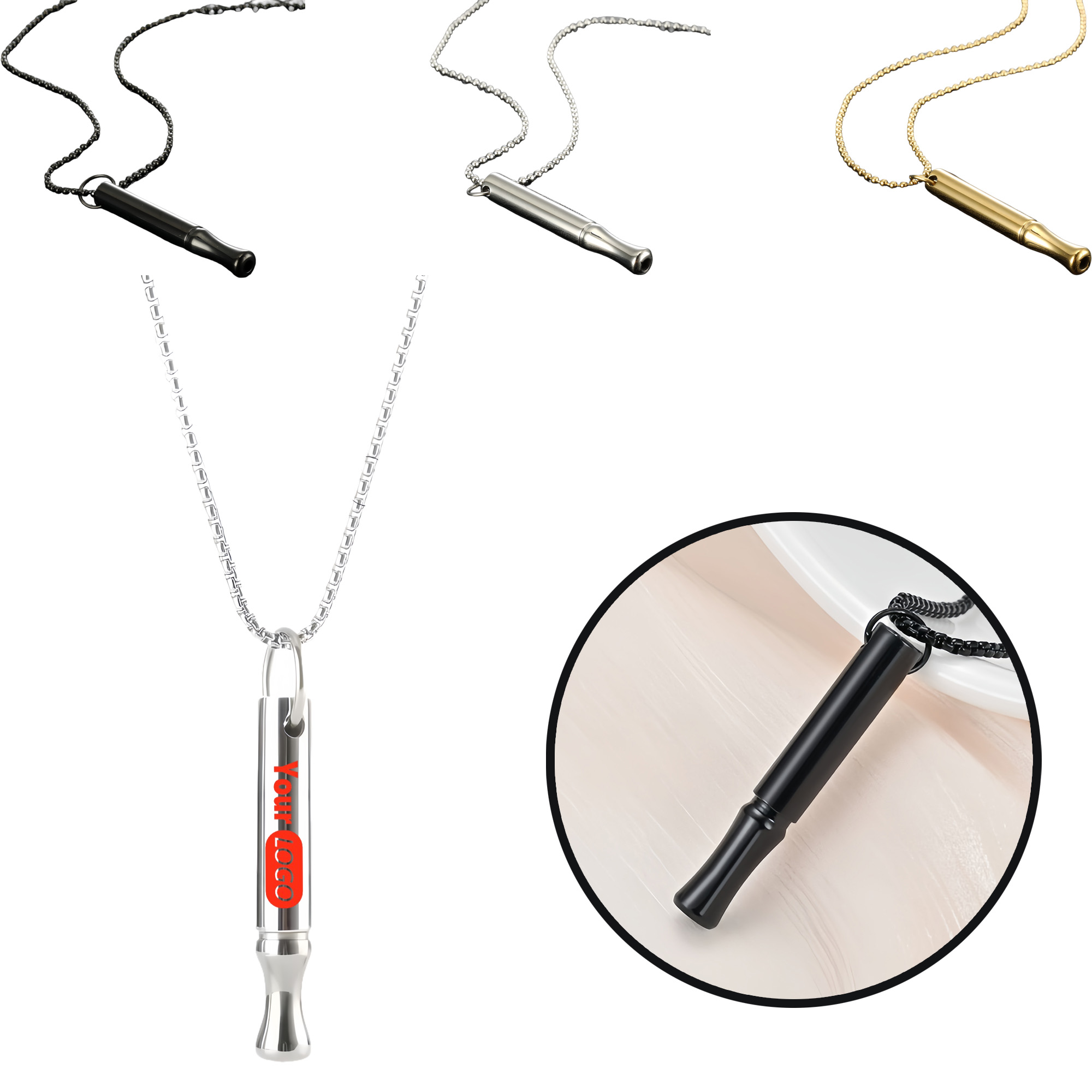 Support Stainless Steel Whistle Necklace 2