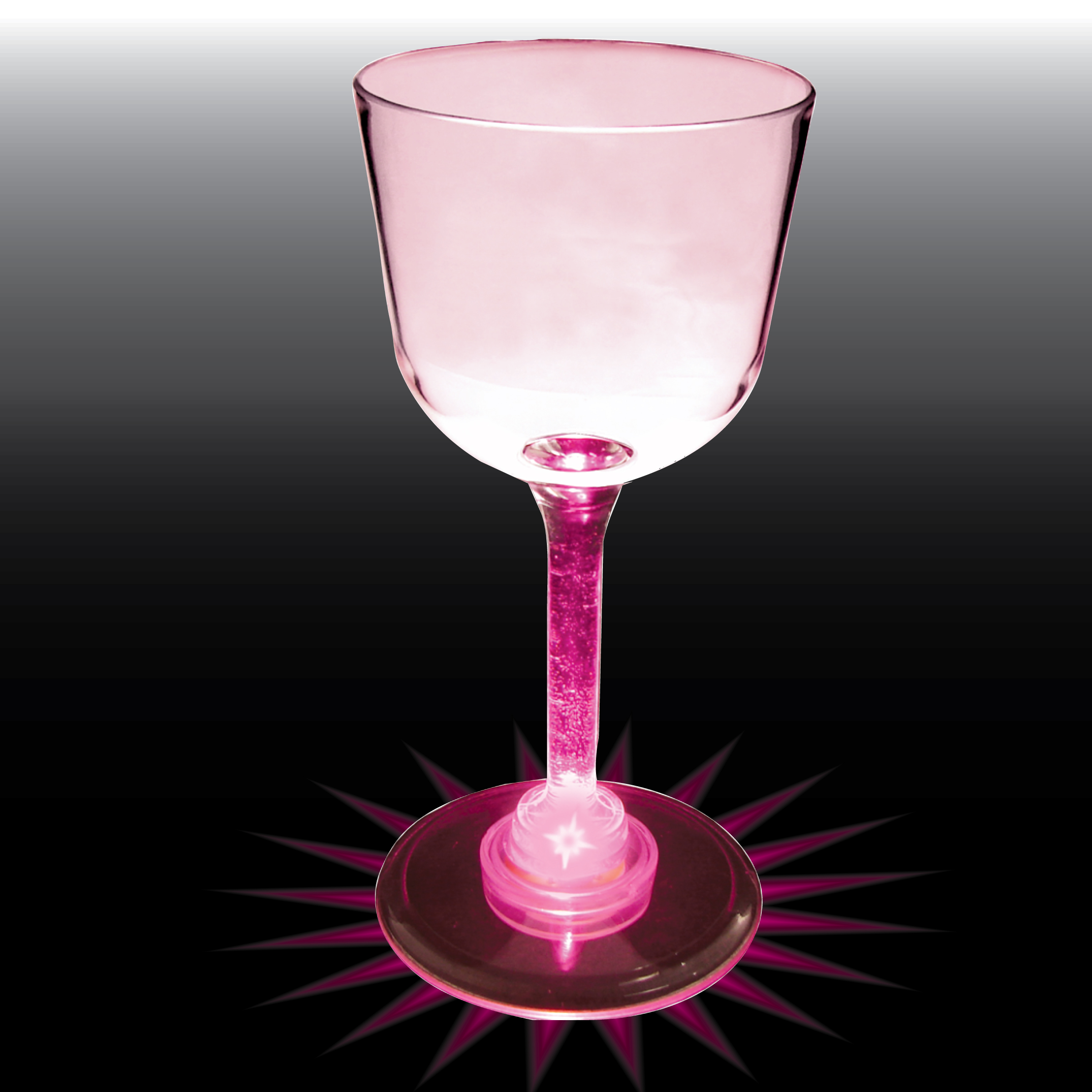 7oz Light Up Standard Stem Plastic Wine Glass
