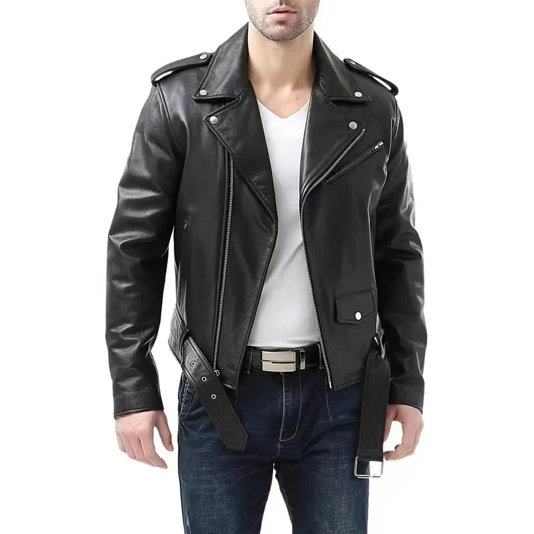 Men Faux Bomber Jacket 9