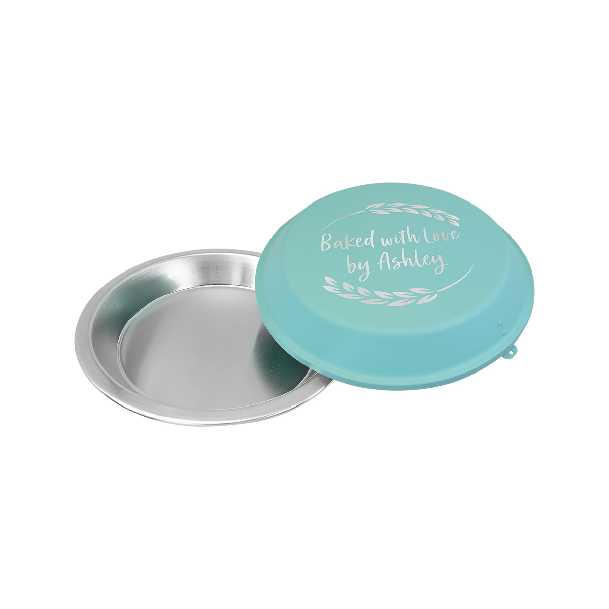 9" Aluminum Pie Pan with Teal Lid