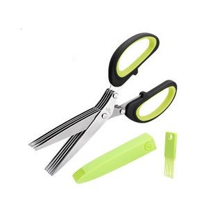 5 Blade Herb Chopper Scissors With Ergonomic Dual Color Handle 17