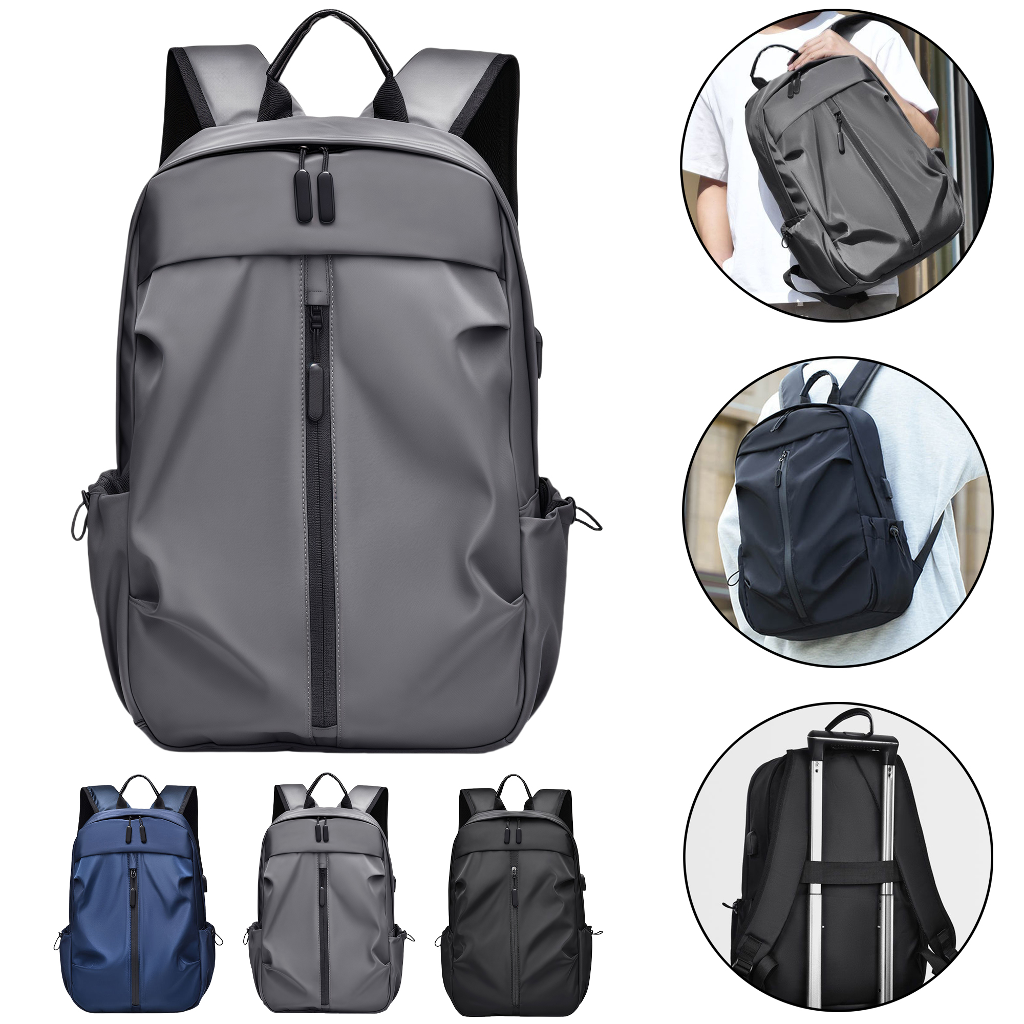Men's Stylish Laptop Backpack Large Capacity Water Resistant Travel Business Commuter Backpack 3