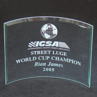 JADE GLASS-BEVELED BENT GLASS 6"x8" 1