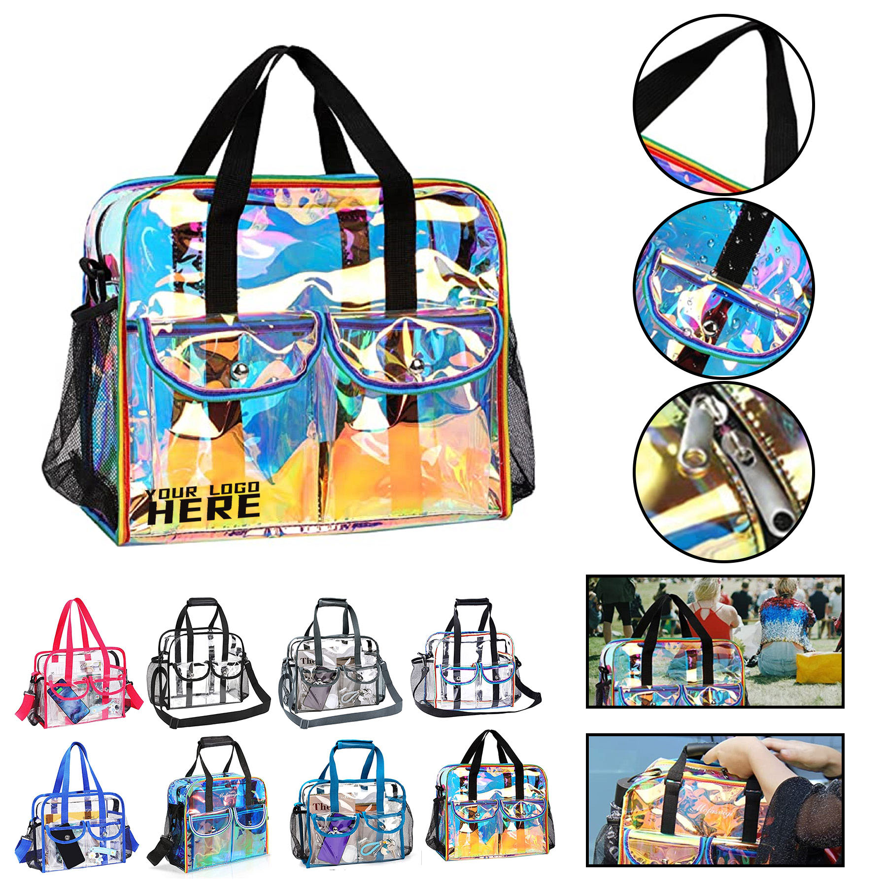 Large Rainbow Transparent Handbag  2