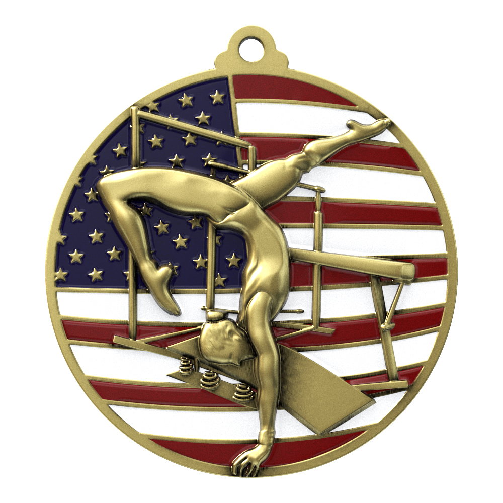 Gymnastics Patriotic Medallion (2-3/4")