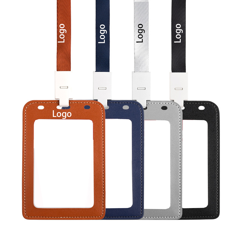 Leather ID Badge Holder with Lanyard 6