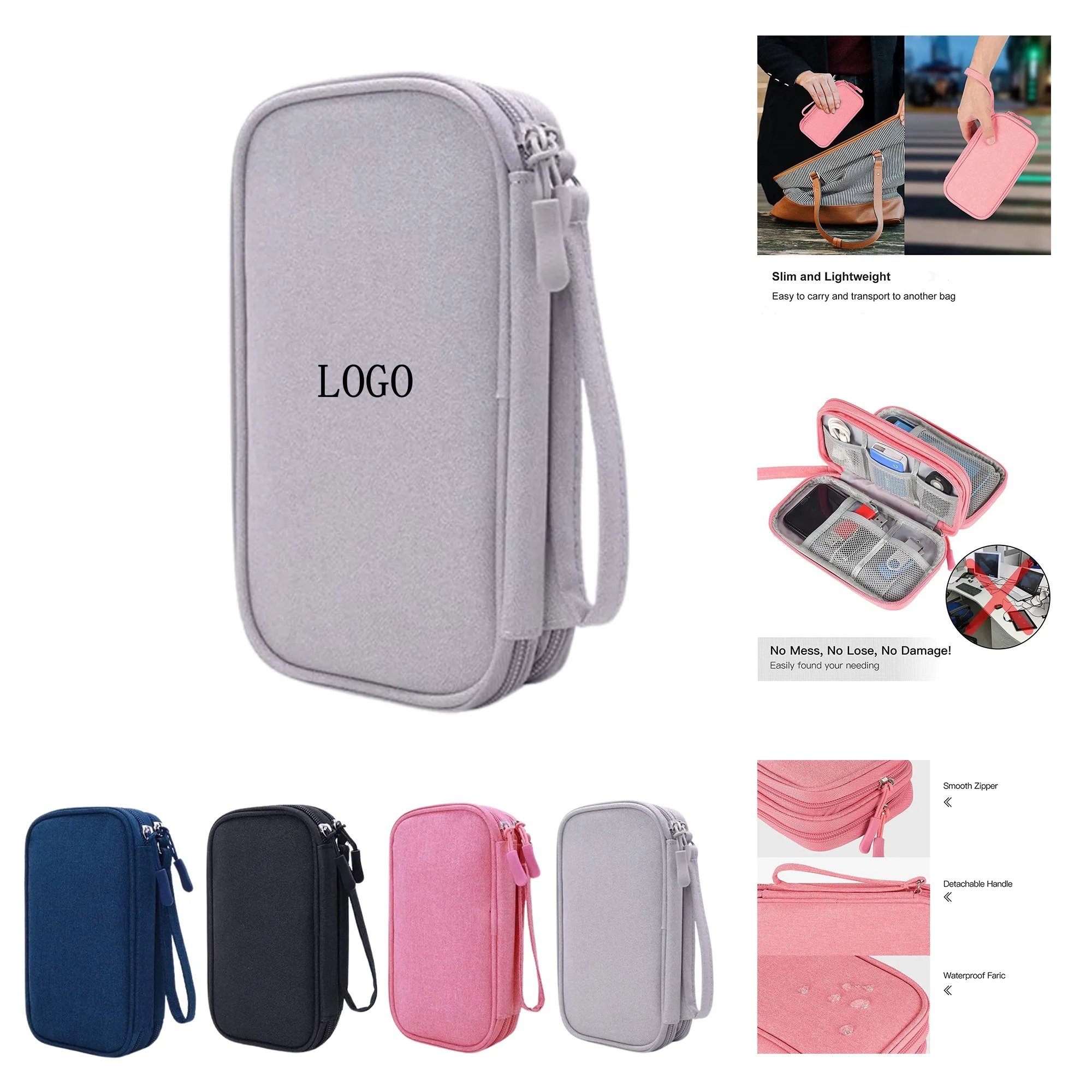 Portable Double Layer Digital Accessories Bag 5