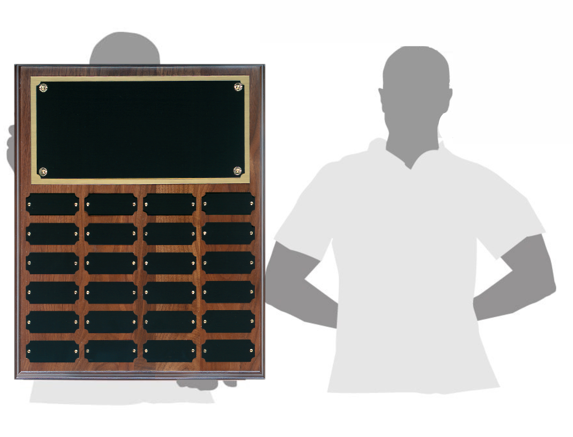 Step Edge Genuine Walnut 24 Plate Perpetual Plaque (12" X 15") 4