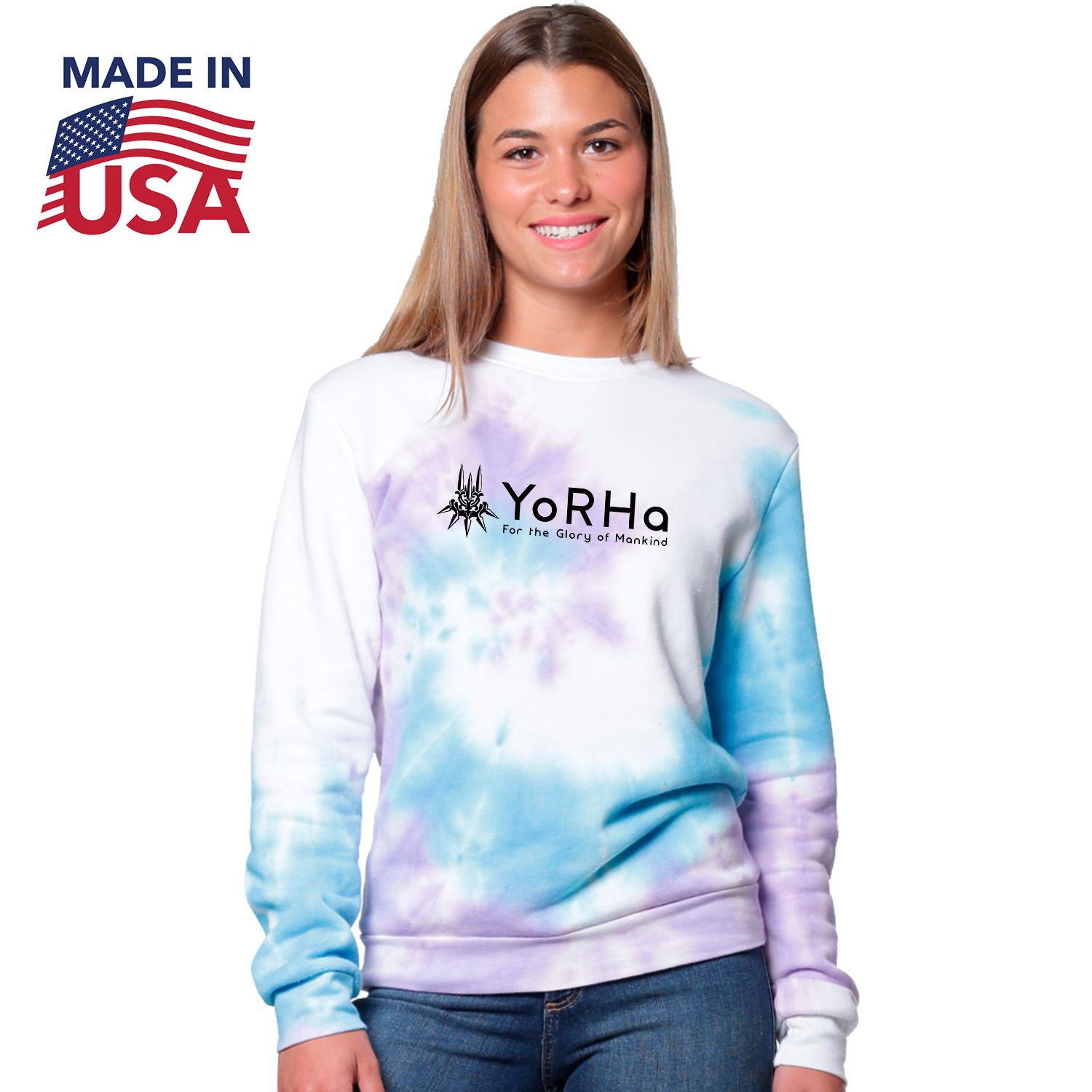 USA Made Unisex Swirl Tie Dye Crew Sweatshirt 3
