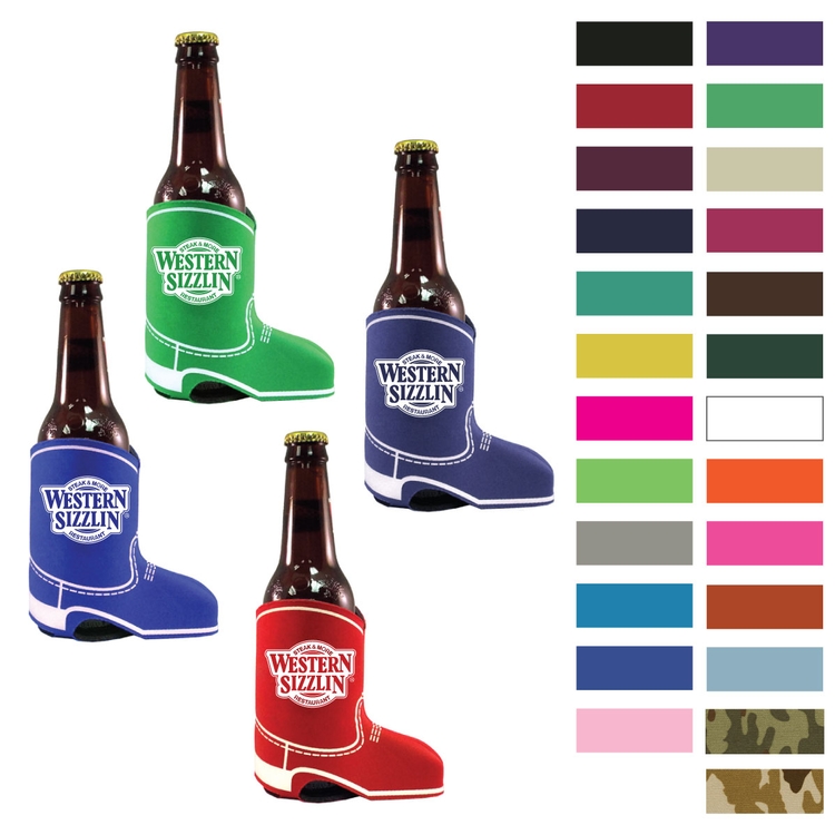 Cowboy Boot Shape Premium Foam Can Cooler-Screen Printed 1