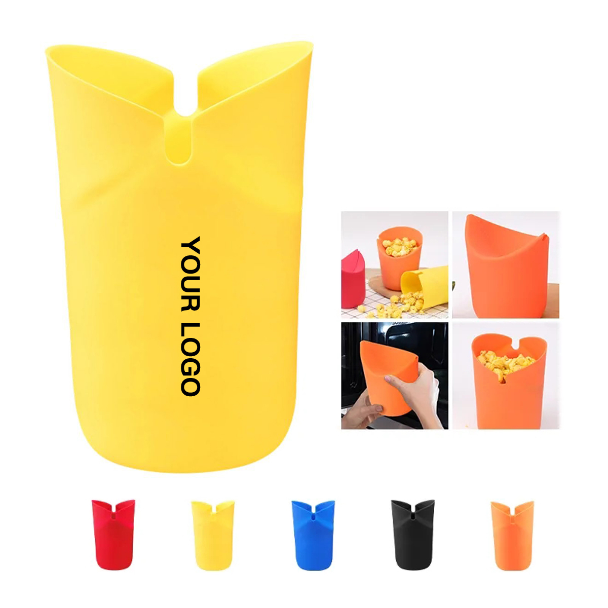 Silicone Popcorn Bowl with Collapsible Design 2