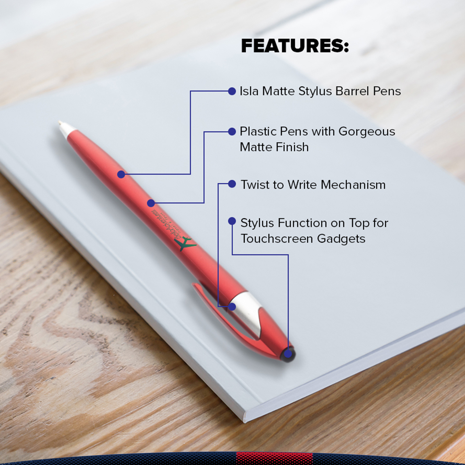 Aisa Matte Twist Barrel Stylus Pens 4